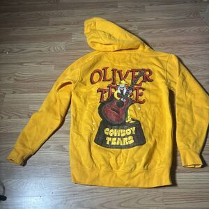 Oliver Tree Cowboy Tears Hoodie Mens Size M Yellow Pullover Sweatshirt Tour